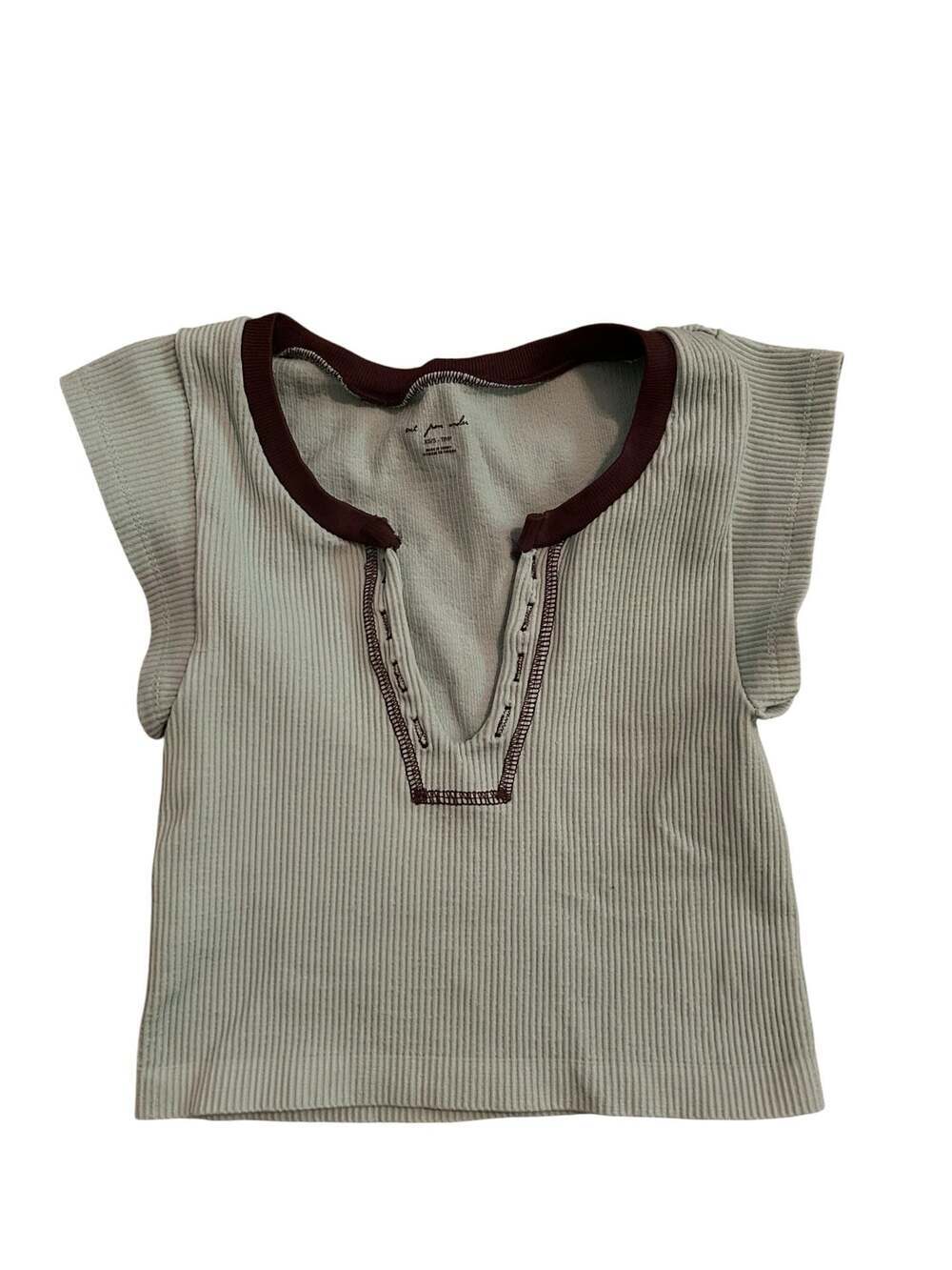 Out From Under Go For Gold Ribbed Seamless Cap Sleeve Crop Top